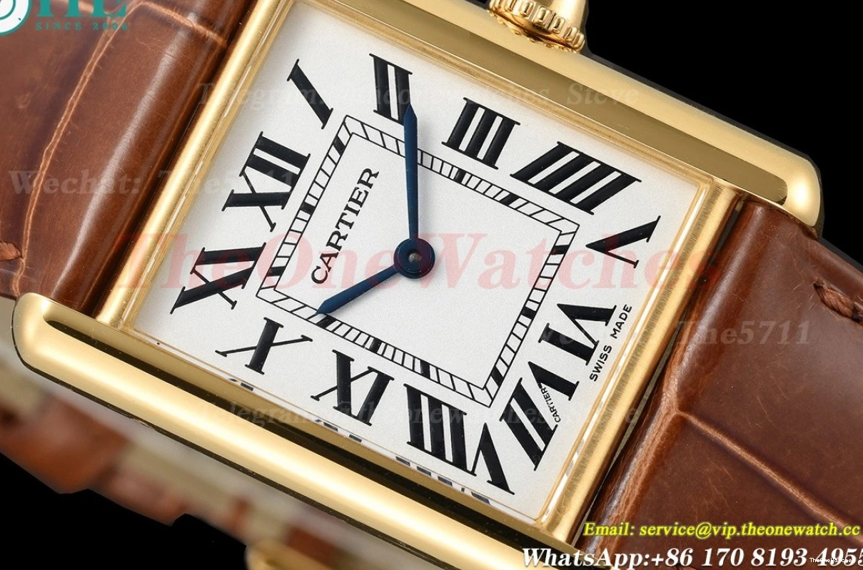 Dial Tank F1F Louis White YG 25.5mm Alligator Quartz LE 0217